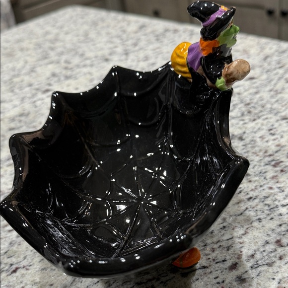 Vintage Halloween Witch Spiderweb Candy Bowl. New condition. - Picture 10 of 10